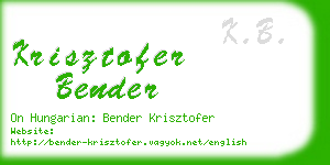 krisztofer bender business card